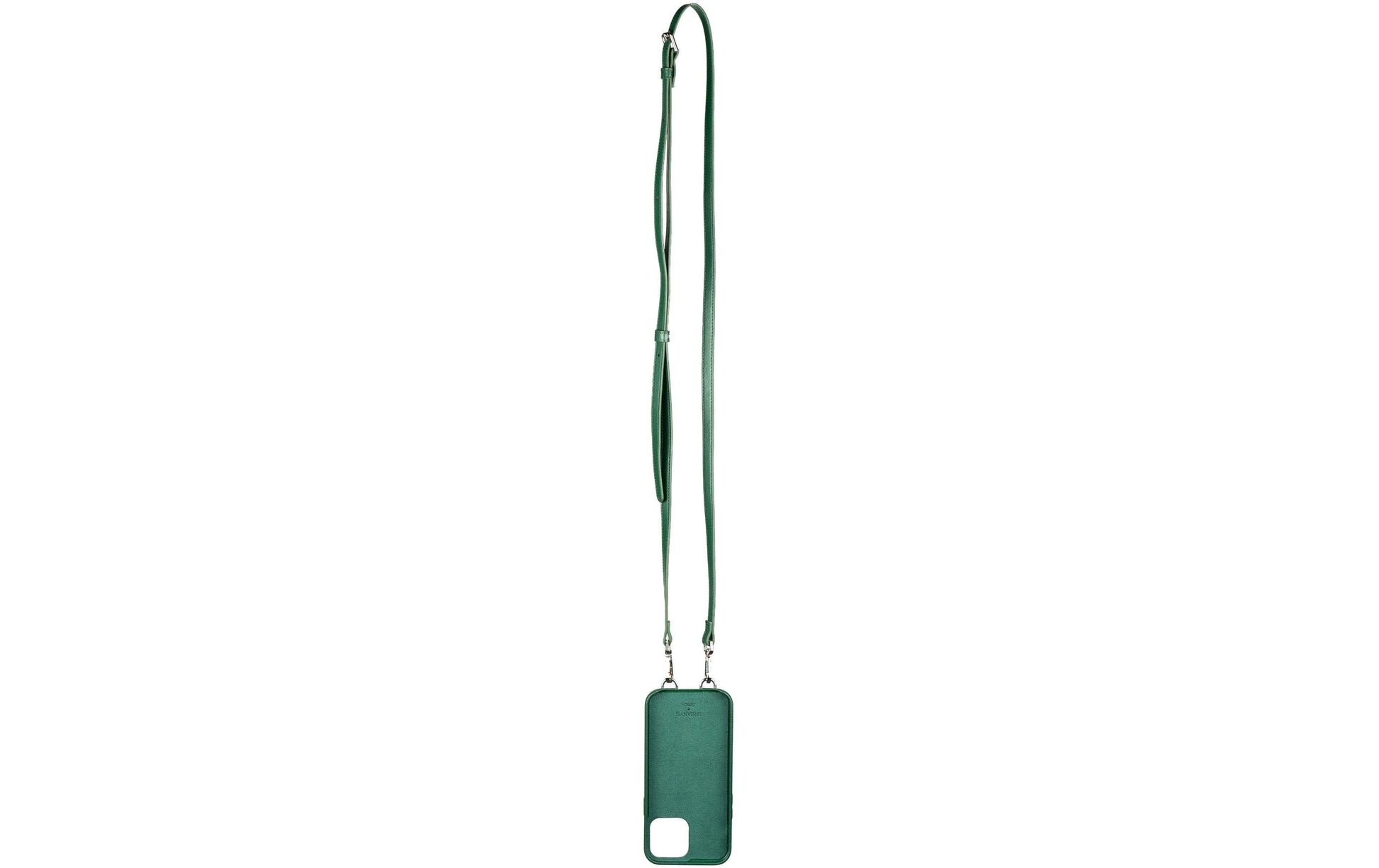 Urbany's Necklace-Hülle – für Apple iPhone 15 – Grün – Kunstleder, mit Kartenfach