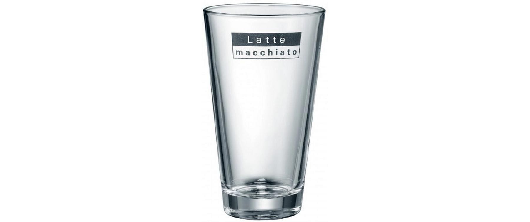 WMF Latte Macchiato Becher – 6er Set, 280 ml, H 15,0 cm, Glas, Transparent, spülmaschinenfest, inkl. Löffel