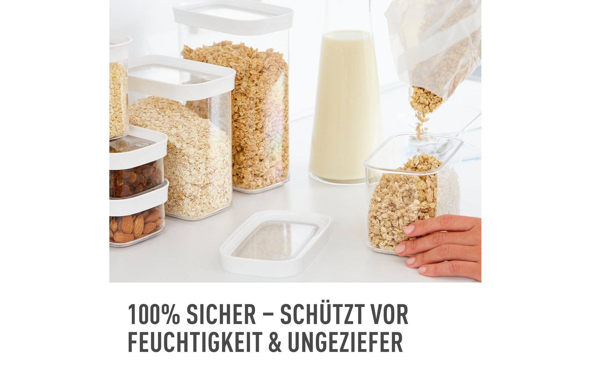 EMSA Vorratsdose 450 ml, 16 × 9,9 × 6,5 cm, Kunststoff (MS/TPE), Transparent