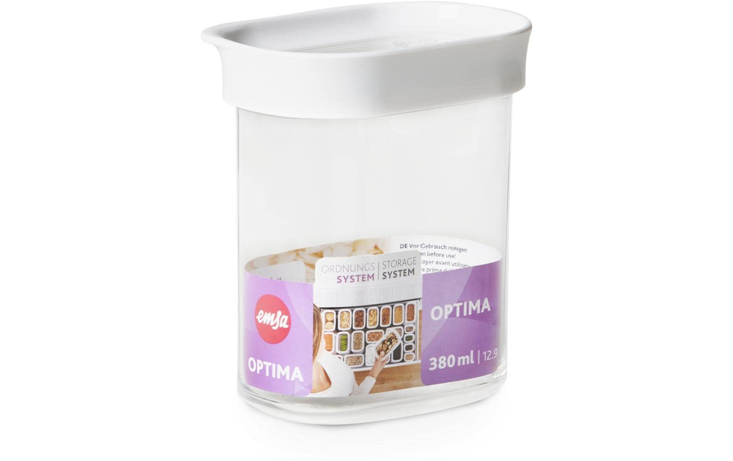 Emsa – Vorratsdose 380 ml, 9,9 × 6,9 × 11,9 cm, Kunststoff, Transparent