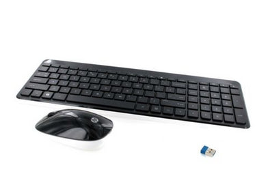 HP Tastatur-Maus-Set 100% – Mechanisch – 2,4 GHz USB-A (Empfänger) – AZERTY (FR) – Schwarz/Weiss