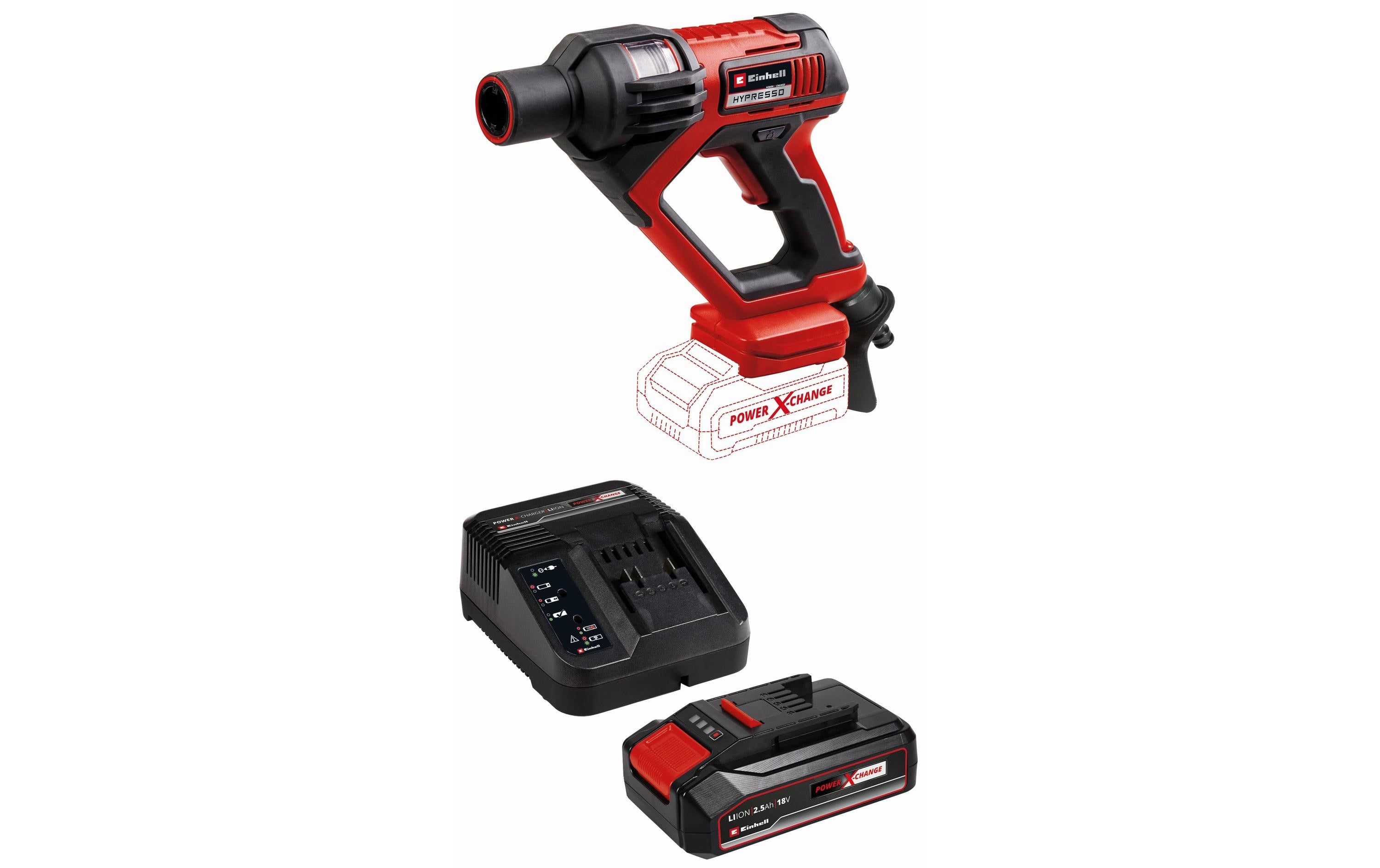 Einhell Hypresso 18/24 Terrassenreiniger – 18 V – 24 bar, 240 l/h, 5 m Schlauch – 1×2,5 Ah – Power X-Change