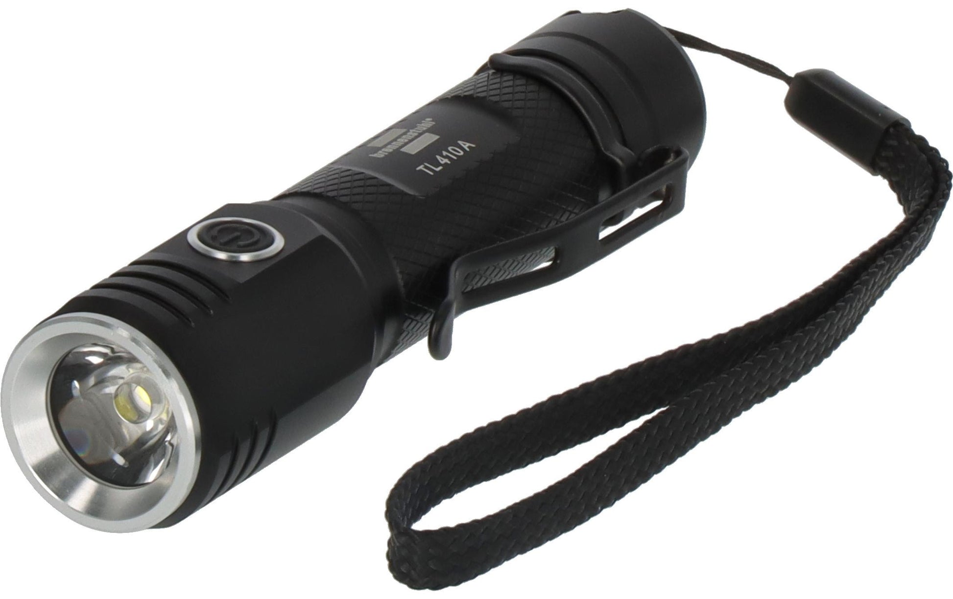 Brennenstuhl Taschenlampe TL 410A – 400 lm, 131 m, IP44, USB-ladebar, 4 Modi (SOS) – Schwarz