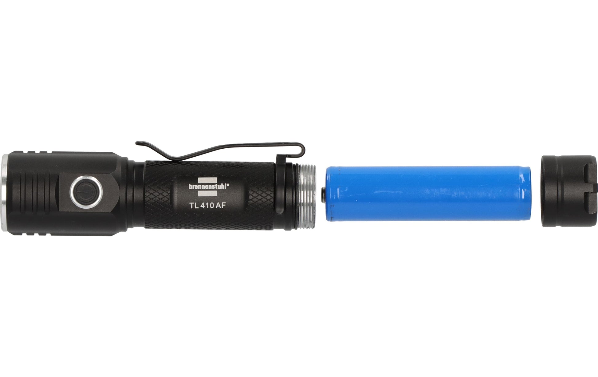 Brennenstuhl Taschenlampe TL 410A – 400 lm, 131 m, IP44, USB-ladebar, 4 Modi (SOS) – Schwarz
