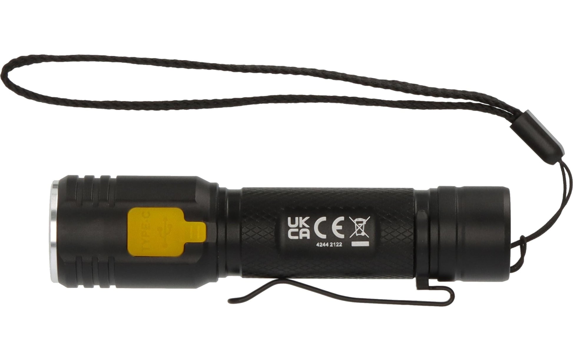 Brennenstuhl Taschenlampe TL 410A – 400 lm, 131 m, IP44, USB-ladebar, 4 Modi (SOS) – Schwarz