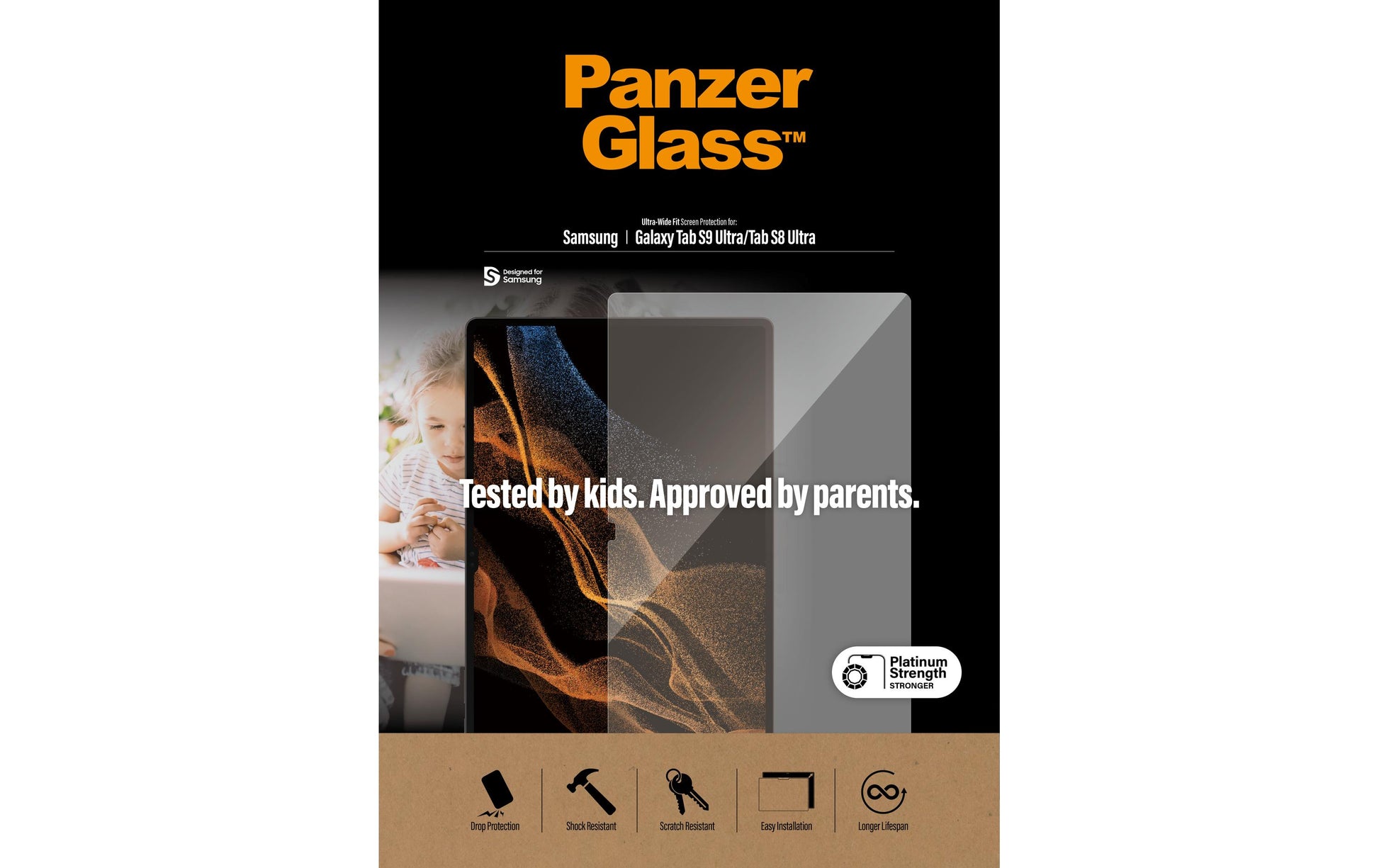 PanzerGlass Displayschutz, gehärtetes Glas – für Galaxy Tab S9 Ultra/S8 Ultra – 1er-Pack