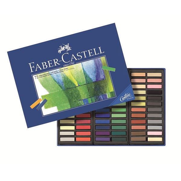 Faber-Castell Softpastellkreide farbig sortiert viereckig weich – 72 Stück