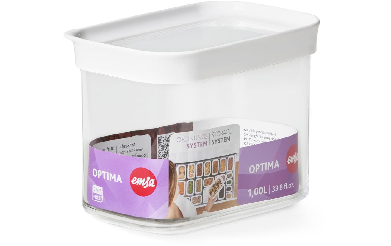 EMSA Vorratsdose 1 l, 16 × 9,9 × 11,9 cm, Kunststoff (MS/TPE), transparent
