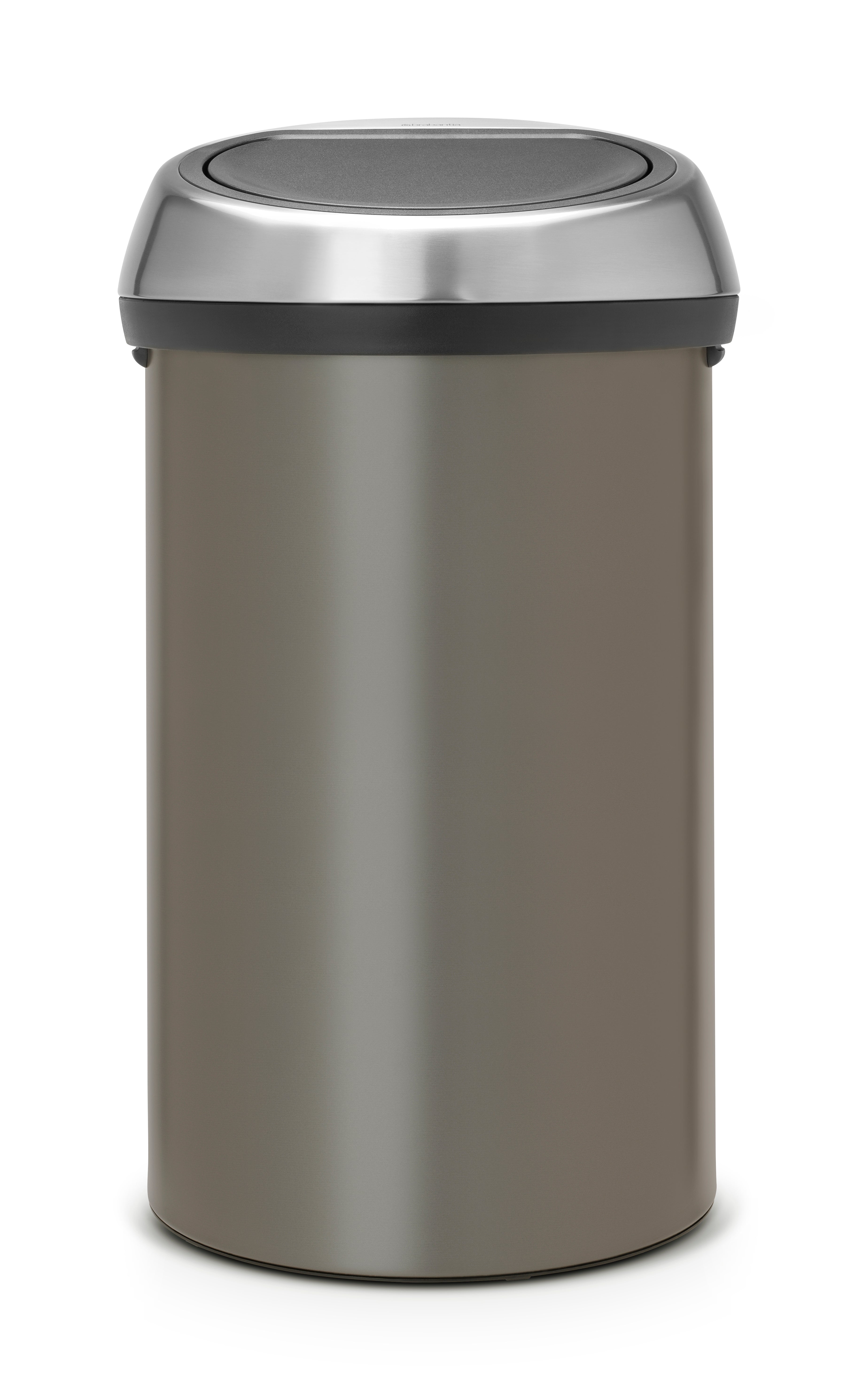 Brabantia Push- / Schwingdeckel-Abfalleimer Touch Bin – 60 l – Edelstahl, rund