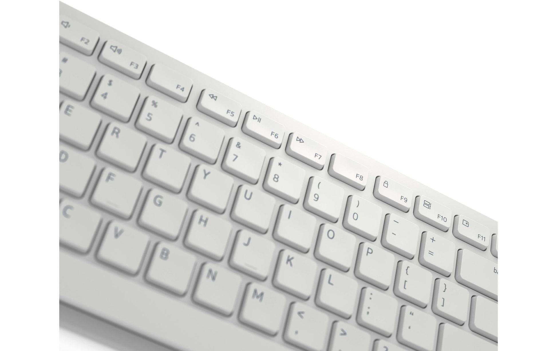 Dell KM5221 – Tastatur, kabellos (2,4 GHz), CH-Layout (DE-CH), Fullsize (mit Ziffernblock), Scissor, Weiss