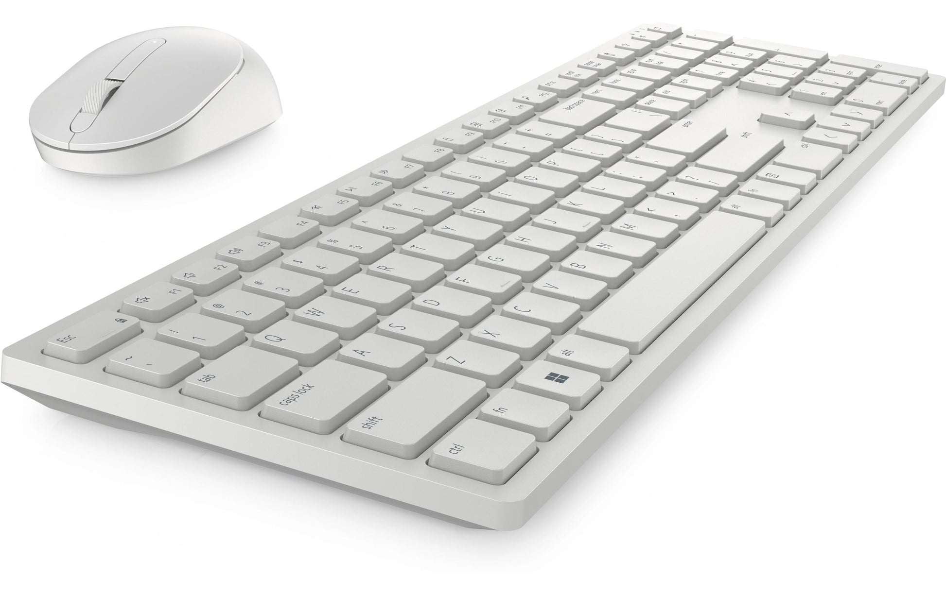 Dell KM5221 – Tastatur, kabellos (2,4 GHz), CH-Layout (DE-CH), Fullsize (mit Ziffernblock), Scissor, Weiss