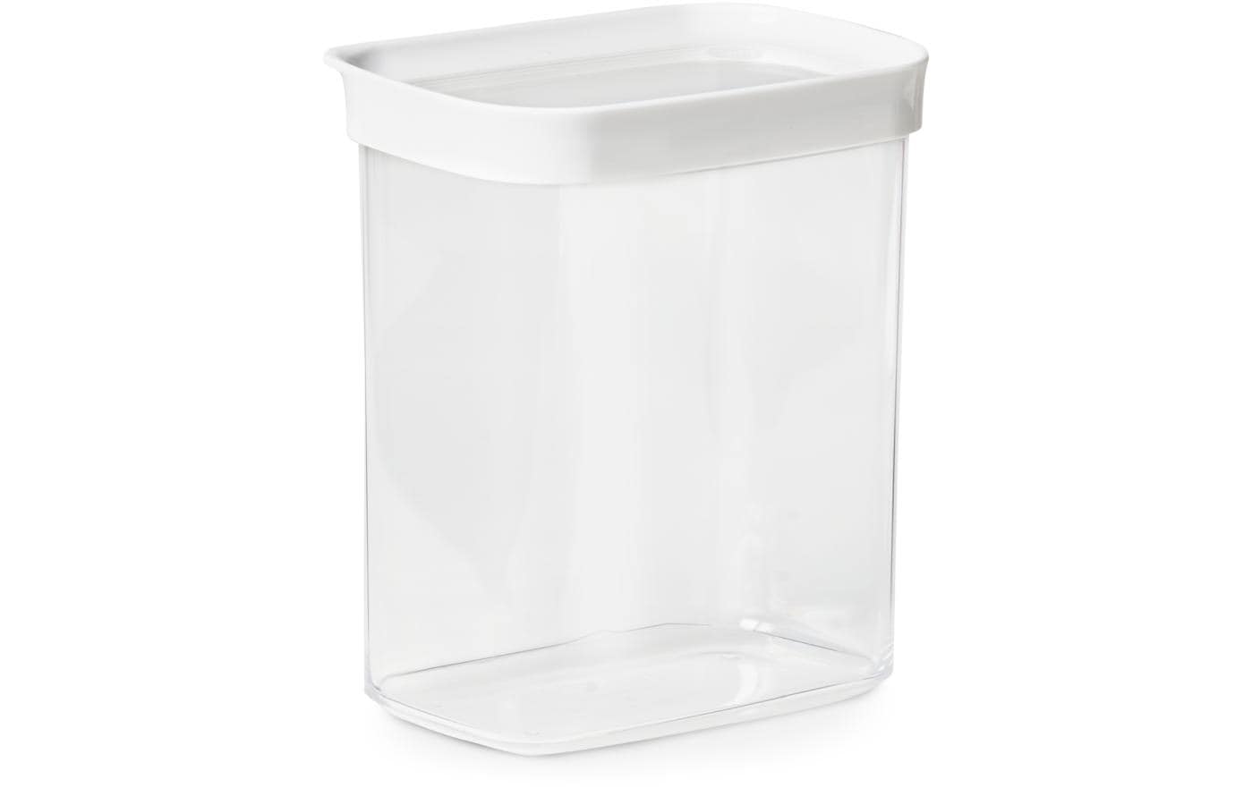 EMSA Vorratsdose 1,6 l, 16 × 9,9 × 17,5 cm, Kunststoff (MS/TPE), transparent/weiss