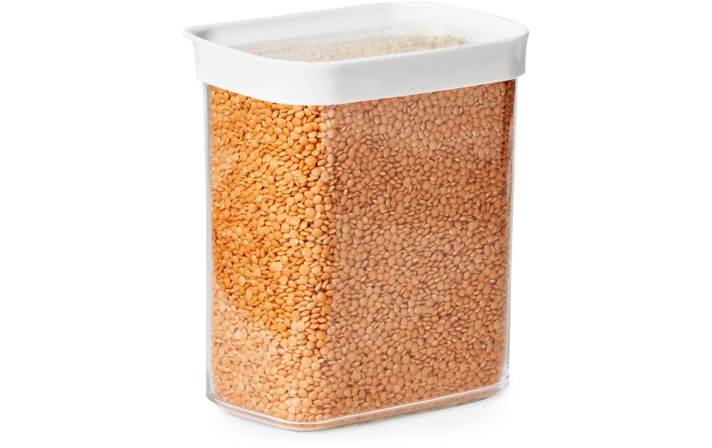EMSA Vorratsdose 1,6 l, 16 × 9,9 × 17,5 cm, Kunststoff (MS/TPE), transparent/weiss