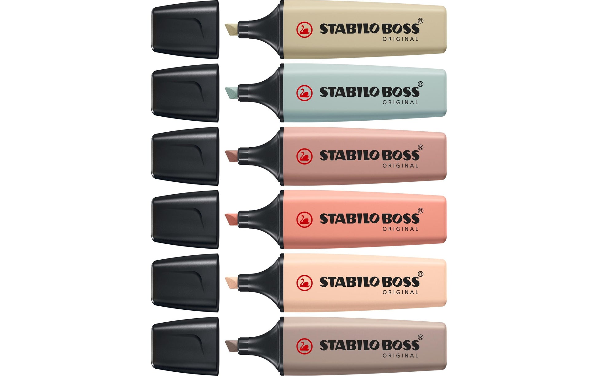 STABILO BOSS Original Textmarker Set 6 Farben – Keilspitze, 2–5 mm
