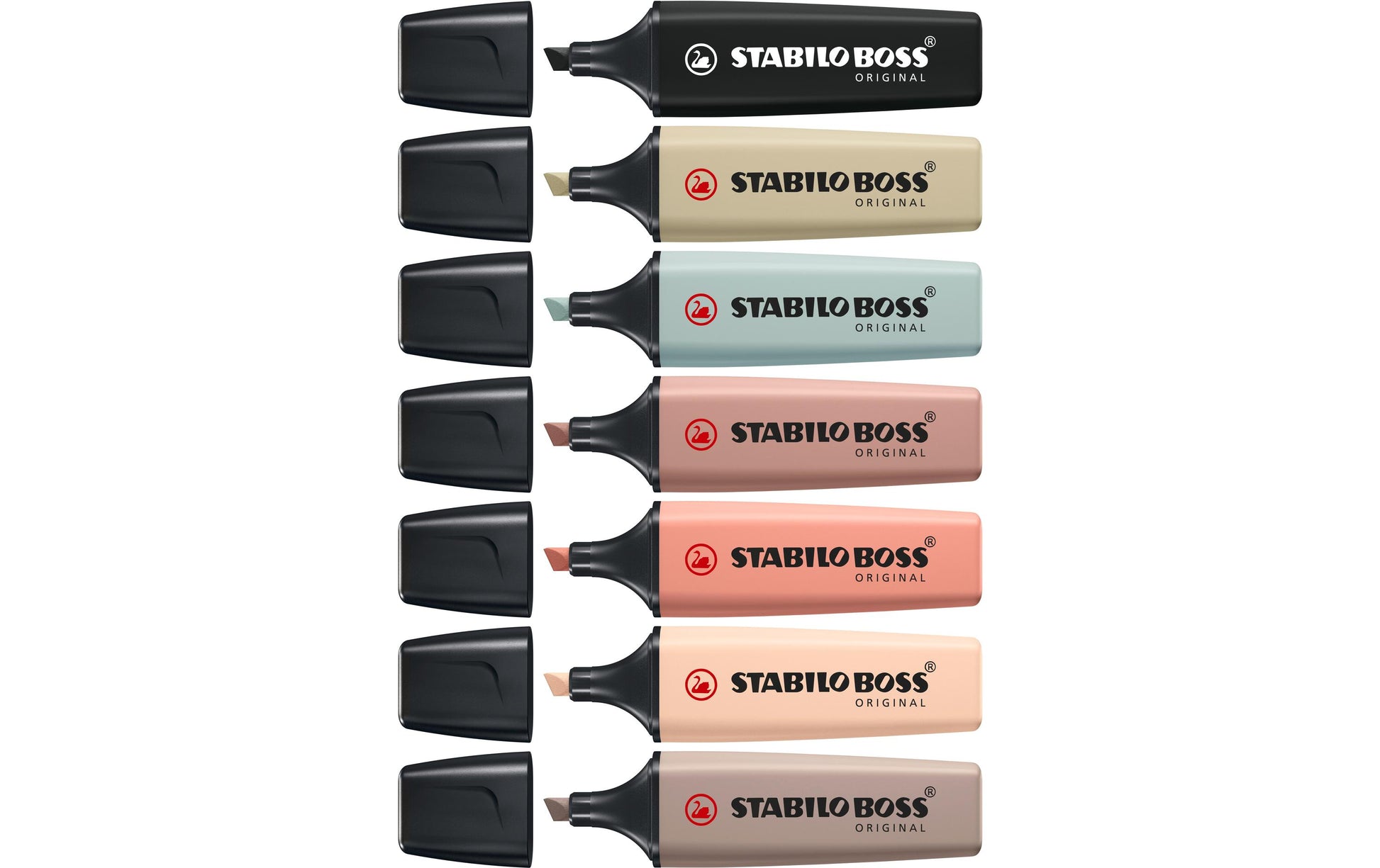 STABILO BOSS Original Nature Colors Textmarker Set 8 Farben – Keilspitze, 2–5 mm