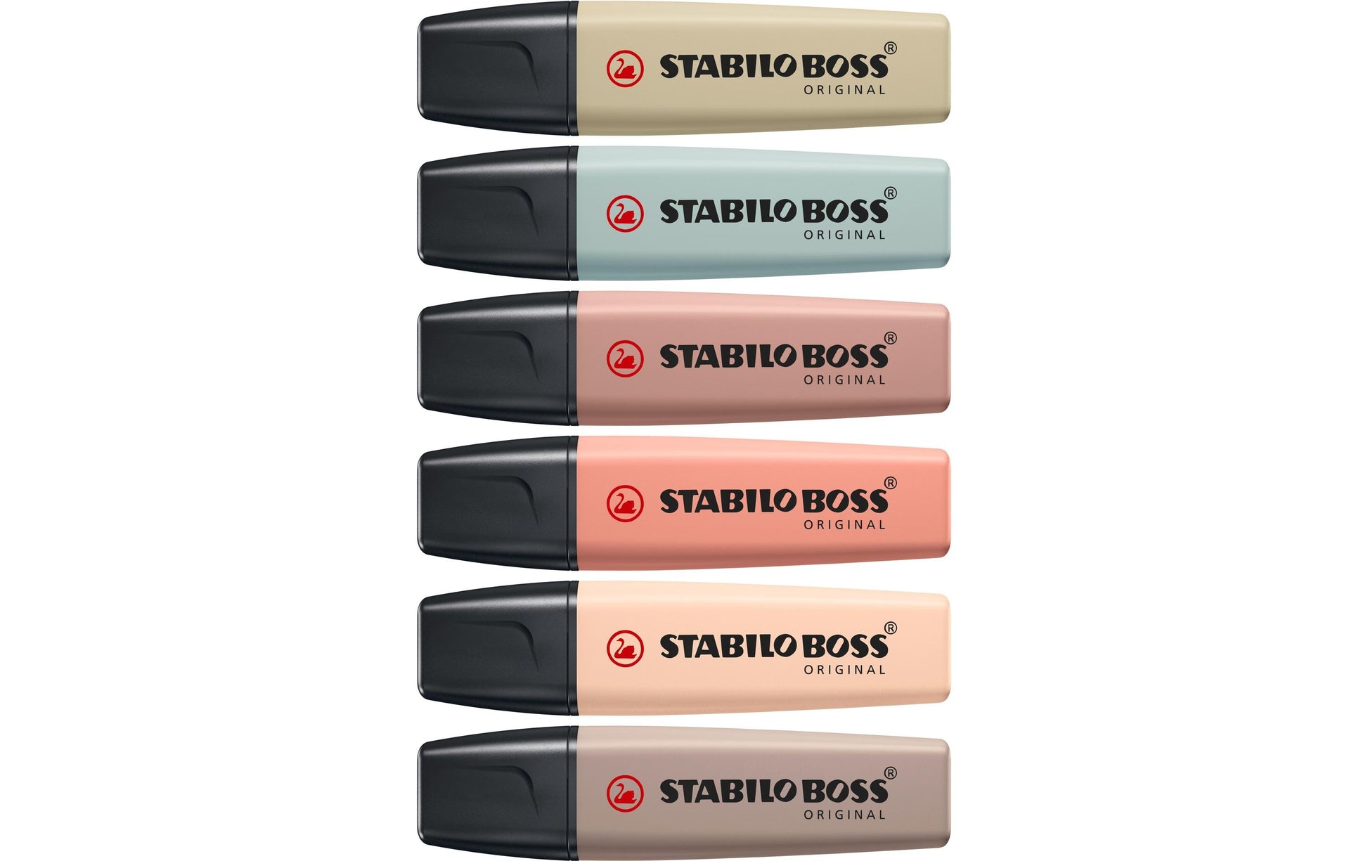 STABILO BOSS Original Textmarker Set 6 Farben – Keilspitze, 2–5 mm