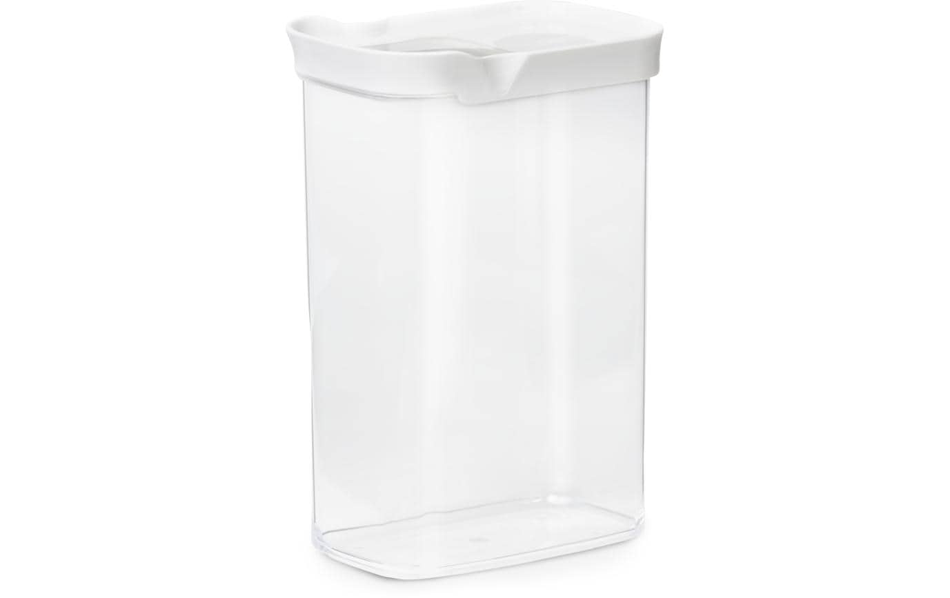 EMSA Vorratsdose 2,2 L, 16 × 9 × 23,8 cm, Kunststoff (MS/TPE), transparent/weiss