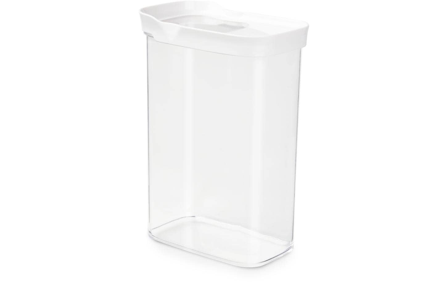 EMSA Vorratsdose 2,2 L, 16 × 9 × 23,8 cm, Kunststoff (MS/TPE), transparent/weiss