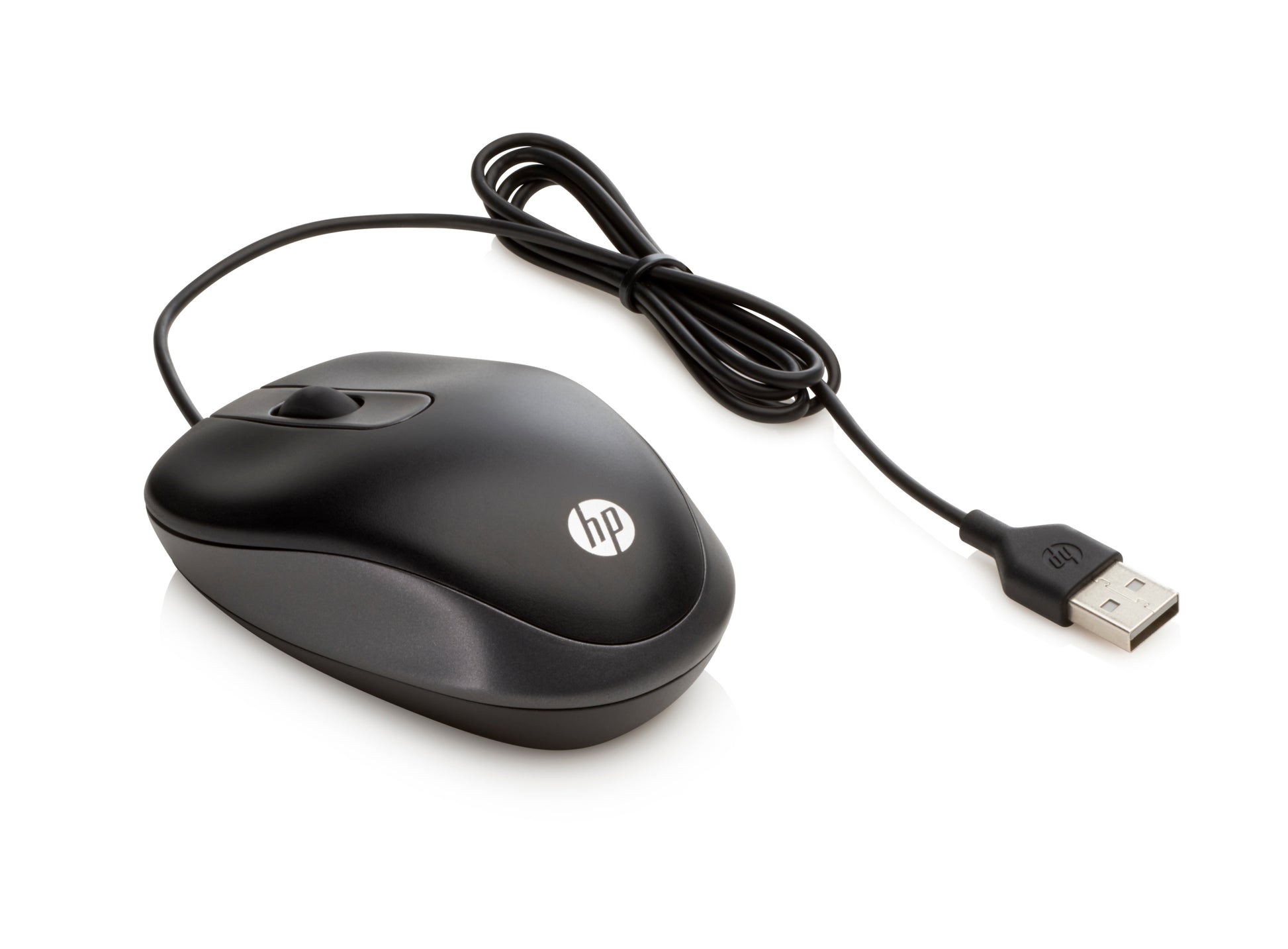 HP USB-Reisemaus – Maus – Kabelgebunden (USB‑A), 1000 DPI, beidhändig, Schwarz