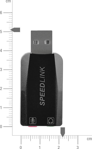 SPEEDLINK VIGO SL8850BK0 – Externe USB-Soundkarte – 3,5 mm Klinke/Mikrofon – Plug & Play