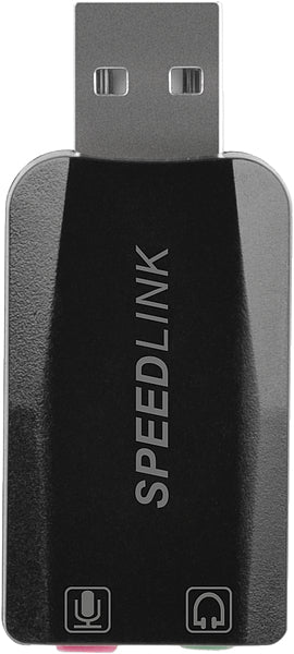 SPEEDLINK VIGO SL8850BK0 – Externe USB-Soundkarte – 3,5 mm Klinke/Mikrofon – Plug & Play