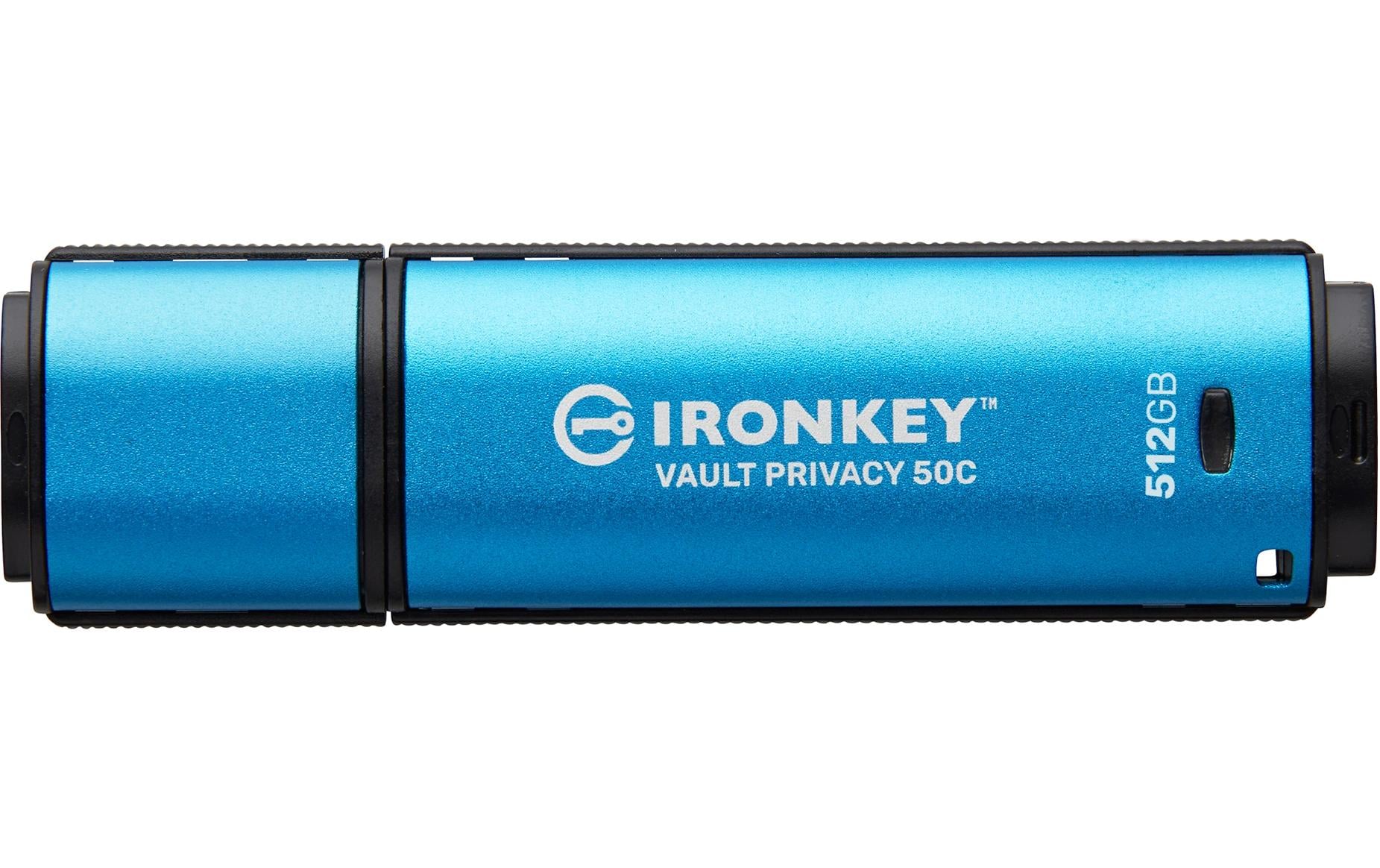 Kingston Technology Kingston IronKey Vault 50C USB-Stick – 512 GB, USB-C, hardwareverschlüsselt (AES-256, FIPS 197)