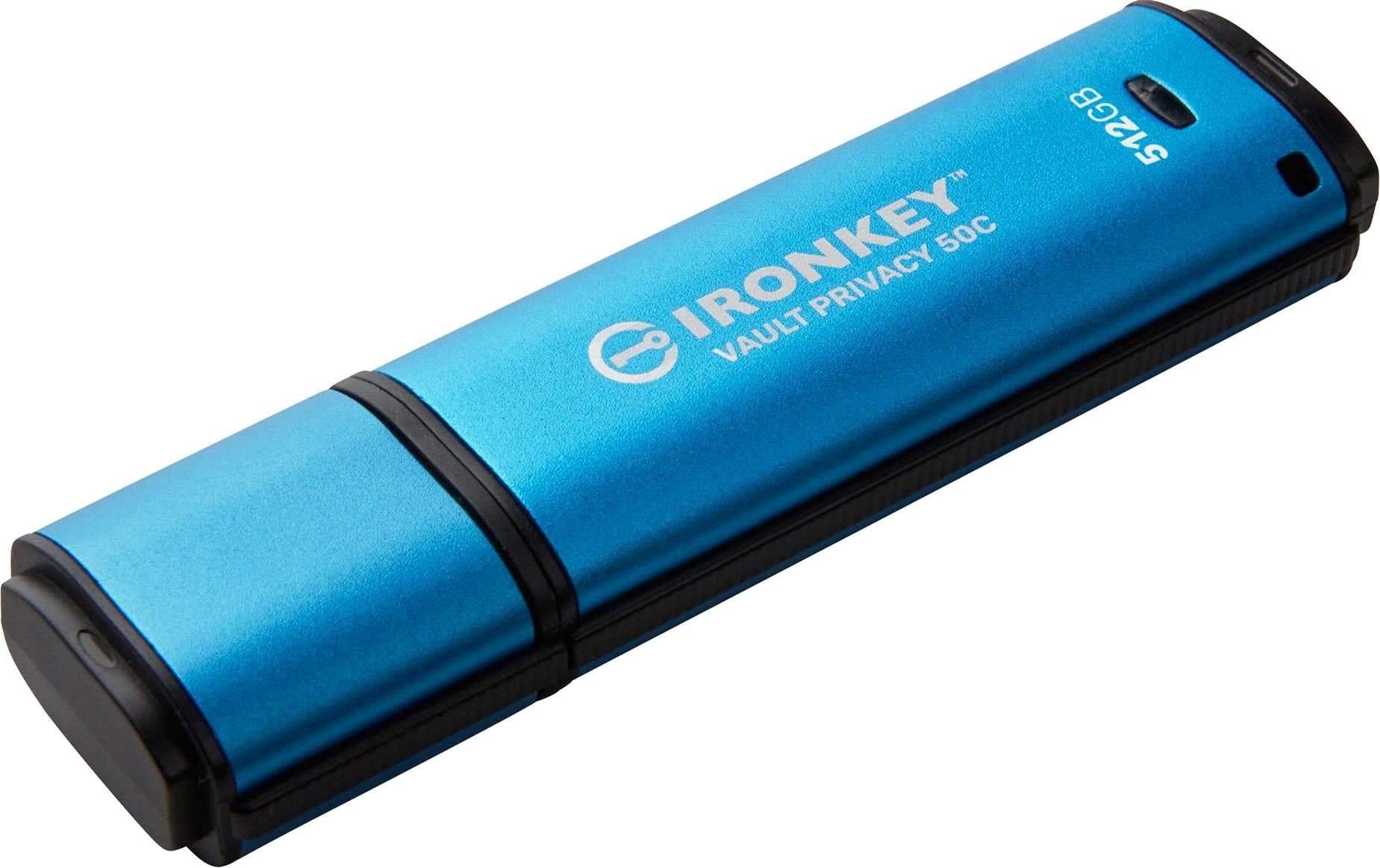 Kingston Technology Kingston IronKey Vault 50C USB-Stick – 512 GB, USB-C, hardwareverschlüsselt (AES-256, FIPS 197)