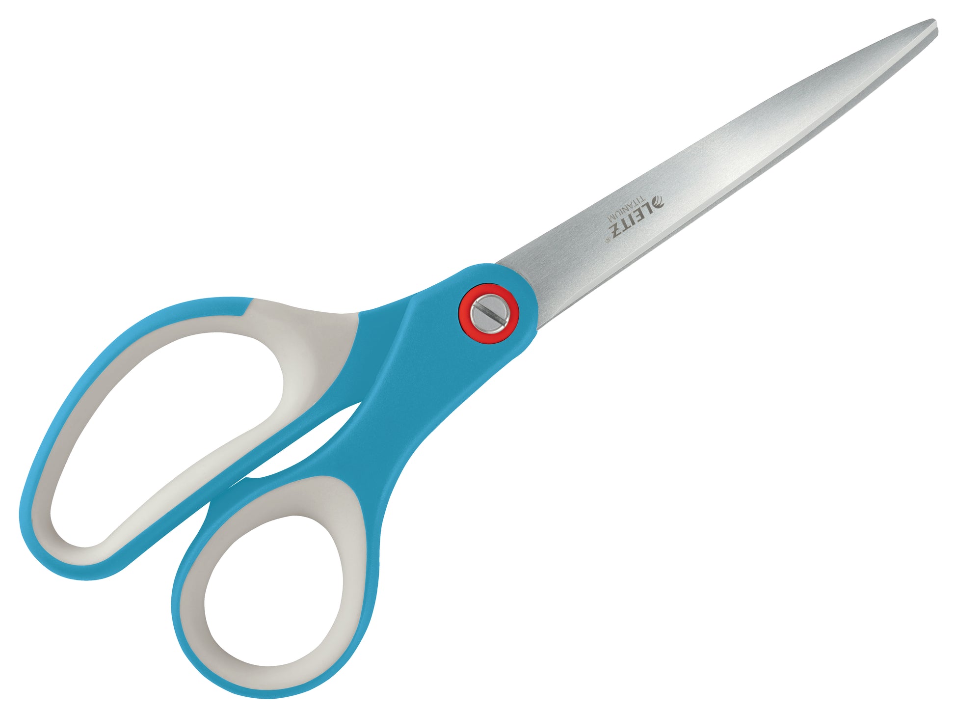 Leitz Cosy Schere 20,5 cm, spitz, für Rechts- und Linkshänder – Edelstahl, titanbeschichtet, Softgrip, blau