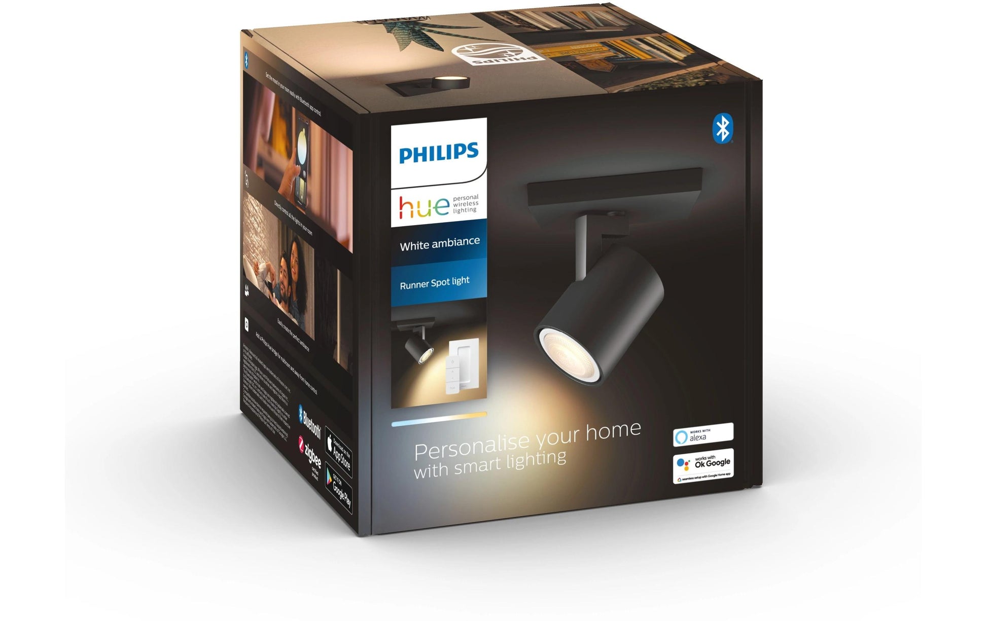 Philips Hue Spot LED – Bluetooth, für Amazon Alexa & Google Assistant, dimmbar – 2200–6500 K – 350 lm – GU10