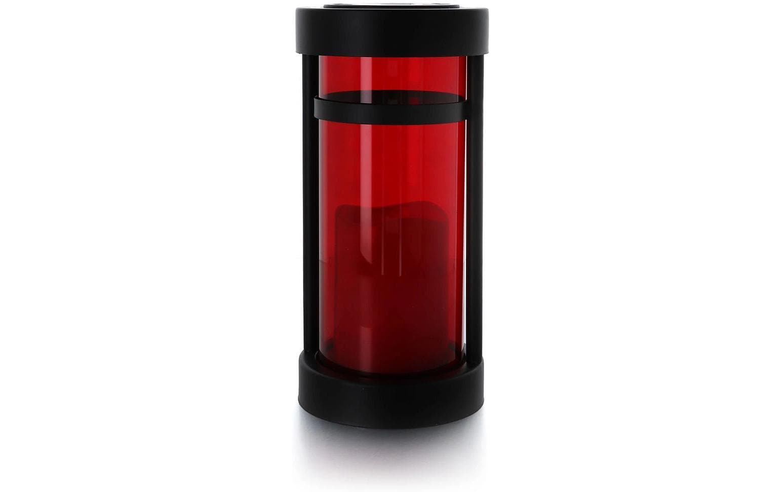 Balthasar Dekorative Aussenleuchte – Warmweiss – Solarbetrieb – Flackernd, 6 h Laufzeit – Rot – Glas, Metall