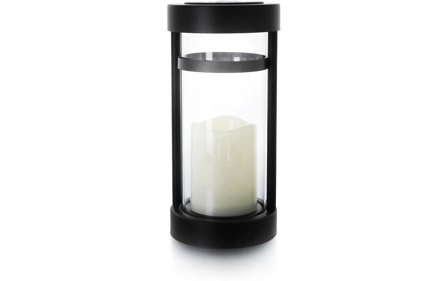 Balthasar Dekorative Aussenleuchte Arimo – Ø 12 cm – Warmweiss – Solarbetrieben – Flackernd – Weiss, Glas, Metall