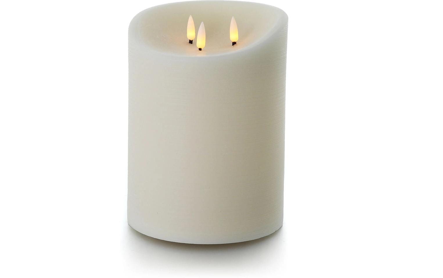 Balthasar Dekorative Aussenleuchte – Ø 15 cm – Warmweiss – Batteriebetrieben, Timer, Fernbedienung – Beige, Wachs
