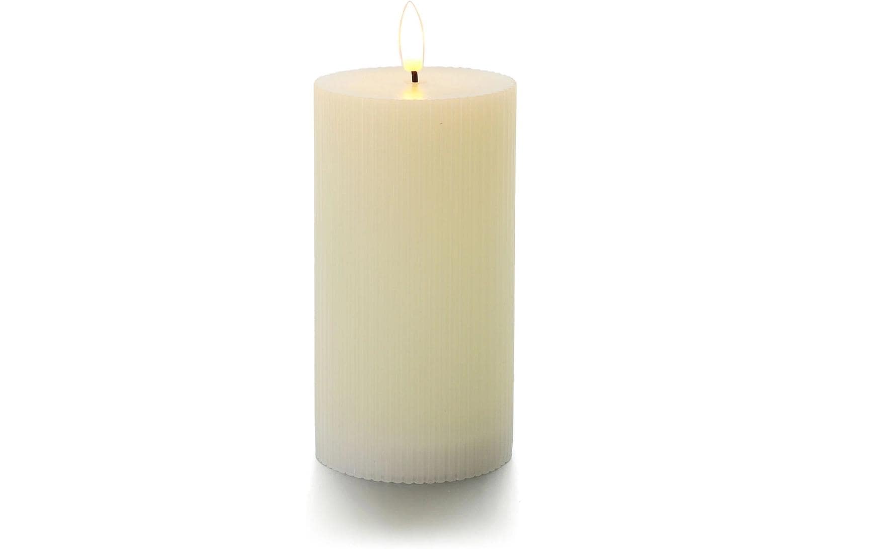 Balthasar LED Zylinderkerze – Ø 7,5 × 14 cm – Wachs, Creme