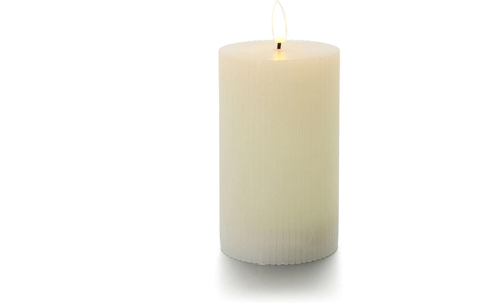 Balthasar LED Zylinderkerze – Ø 7,5 × 12,5 cm – Wachs, Creme
