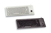 CHERRY G84-4420LPBEU – Tastatur, kabelgebunden (PS/2), US-Layout (EN), mit Trackball, Grau