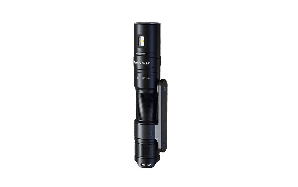 Fenix Taschenlampe LD12R – 600 lm, 186 m, IP68, Akkubetrieb, USB, 2 Stufen – Schwarz