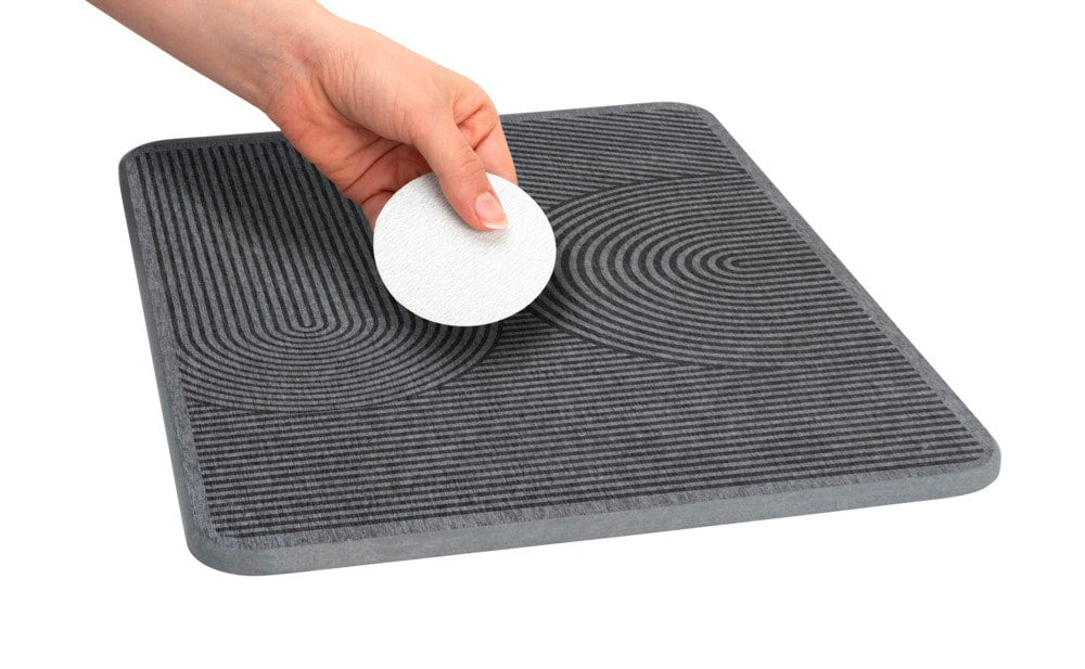 Wenko – Abtropfmatte 40 × 30 × 0,9 cm, Silikon, Grau