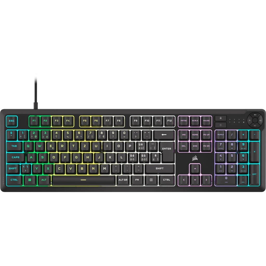 Corsair K55 CORE RGB – Gaming-Tastatur – Mechanisch, RGB – Kabelgebunden, USB-A – QWERTZ (CH) – Schwarz