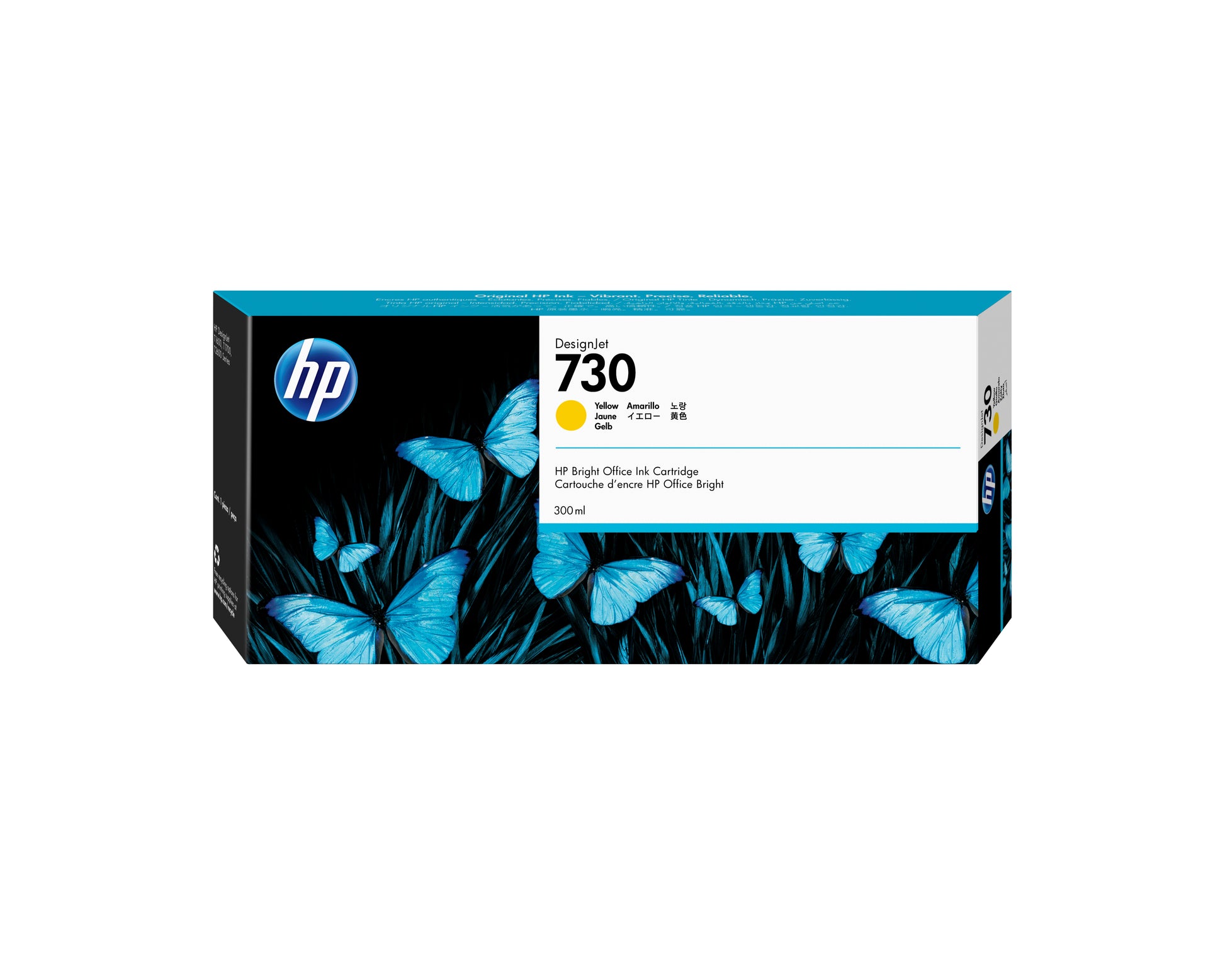 HP Tintenpatrone 730, Gelb, 300 ml – für Inkjetdrucker