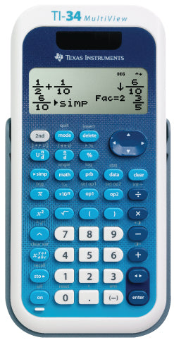 Texas Instruments Taschenrechner TI-34 MultiView – 16-stellig, 4-zeilig LCD, Solar + Batterie, 84×169×20 mm
