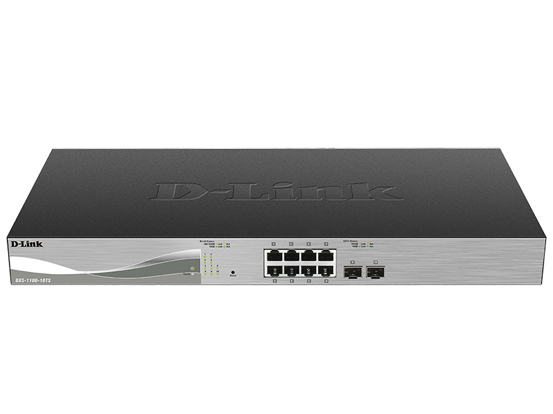 D-Link DXS-1100-10TS – Managed L2 Switch – 8× 10G, 2× SFP+, 1U