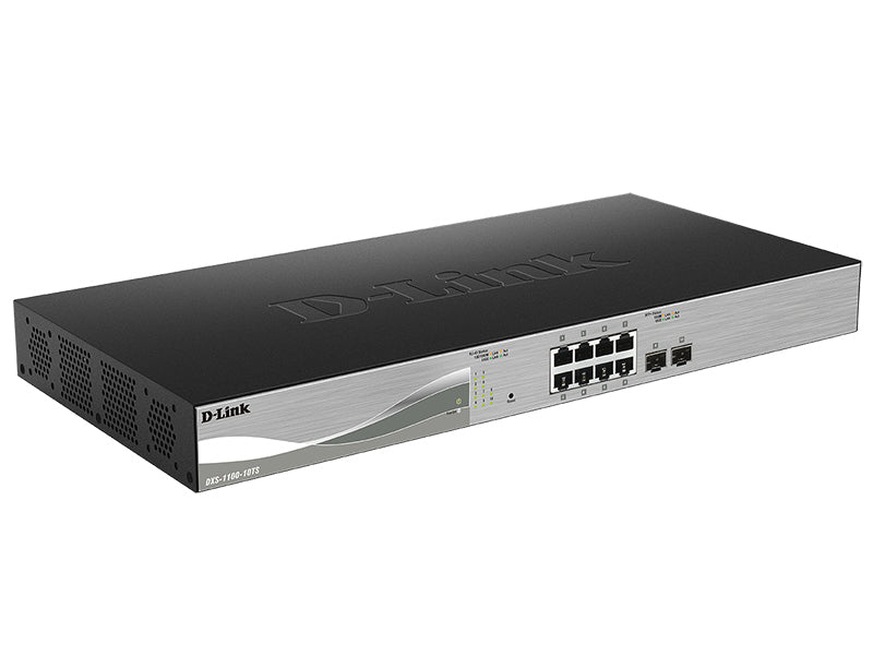 D-Link DXS-1100-10TS – Managed L2 Switch – 8× 10G, 2× SFP+, 1U
