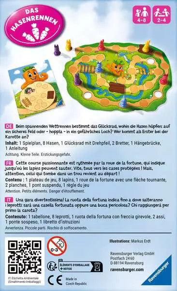 Ravensburger Brettspiel Lotti Karotti – 2–4 Spieler, ab 8 Jahren, mehrsprachig, 115 × 183 × 37 mm