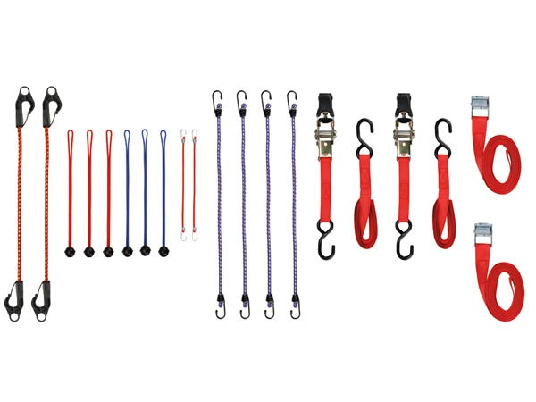 Perel Gummi-Spannseil – 1 m, 2 mm – für Auto – mehrfarbig – 18 Stk.