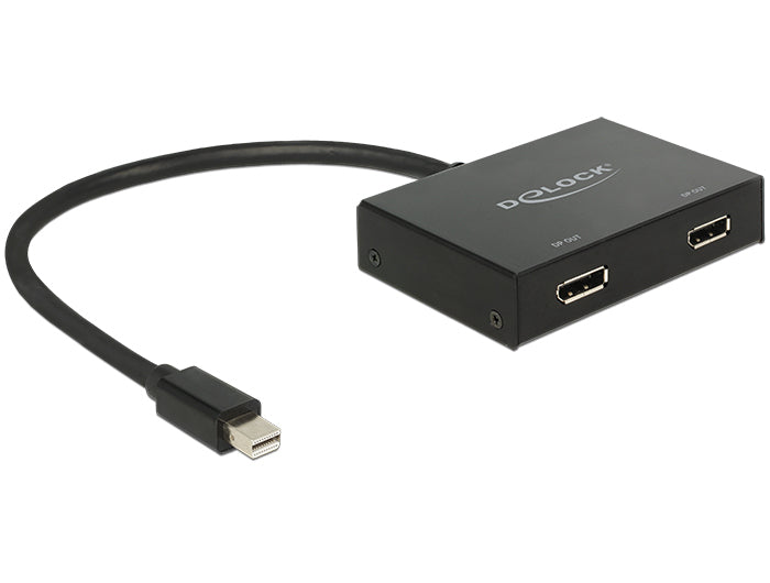 DeLOCK DisplayPort MST Hub – 2× DisplayPort, DP 1.2, passiv, für Geräte mit Mini DisplayPort 1.2 (nicht Mac)