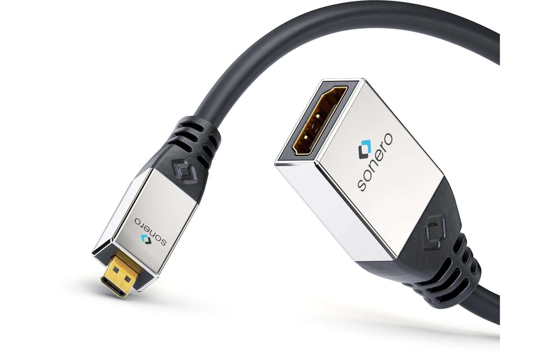 Sonero Micro-HDMI auf HDMI Kabel HDMI 2.0 4K 60 Hz – 0,25 m – HDR, ARC