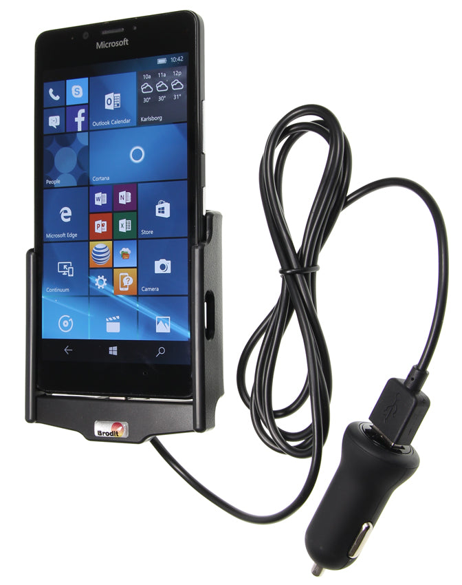 Brodit 521829 Lade-/Daten-Cradle – Auto, USB – für Microsoft Lumia 950 – Schwarz