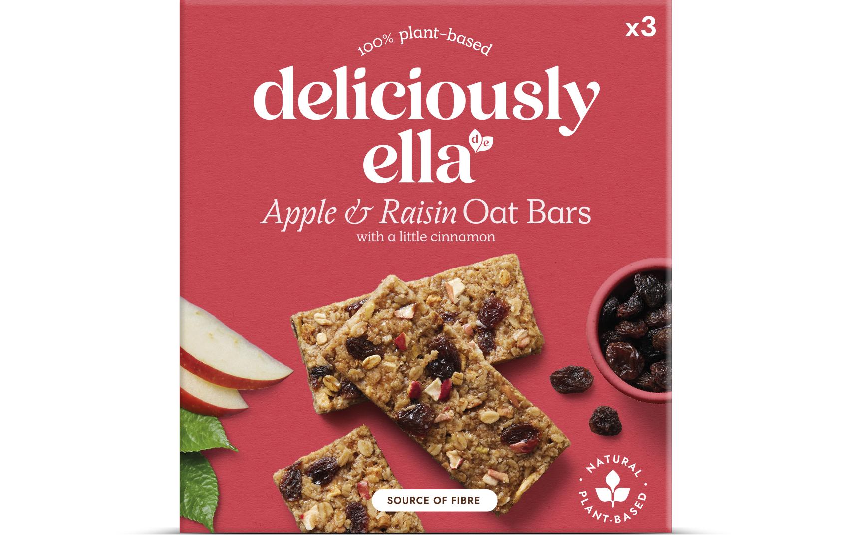 Deliciously ella Haferriegel – Apfel, Rosine & Zimt, glutenfrei, vegan – 3 × 50 g