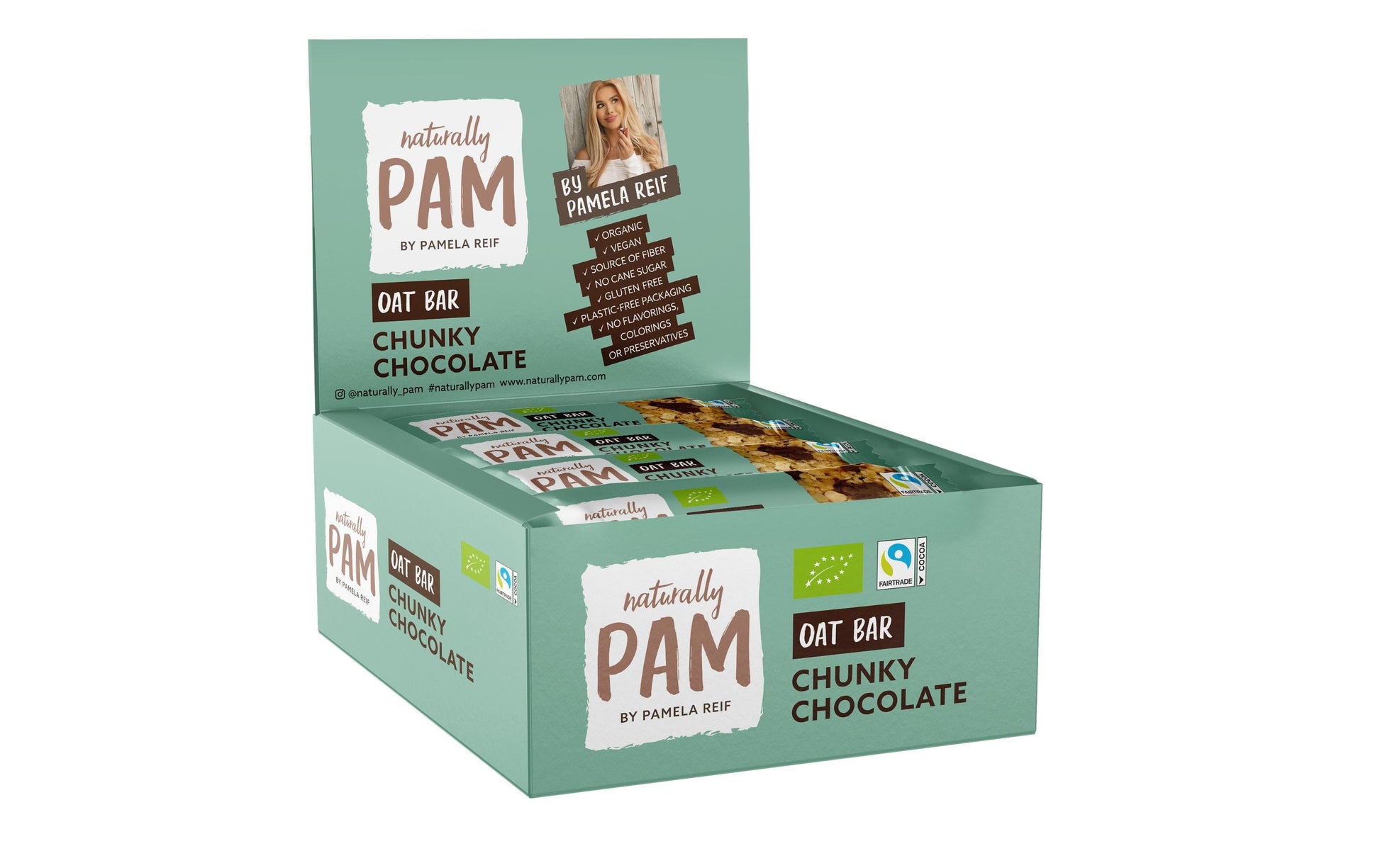 Naturally Pam Bio Hafer-Riegel – Schokoladenstückchen, glutenfrei – 12 × 40 g