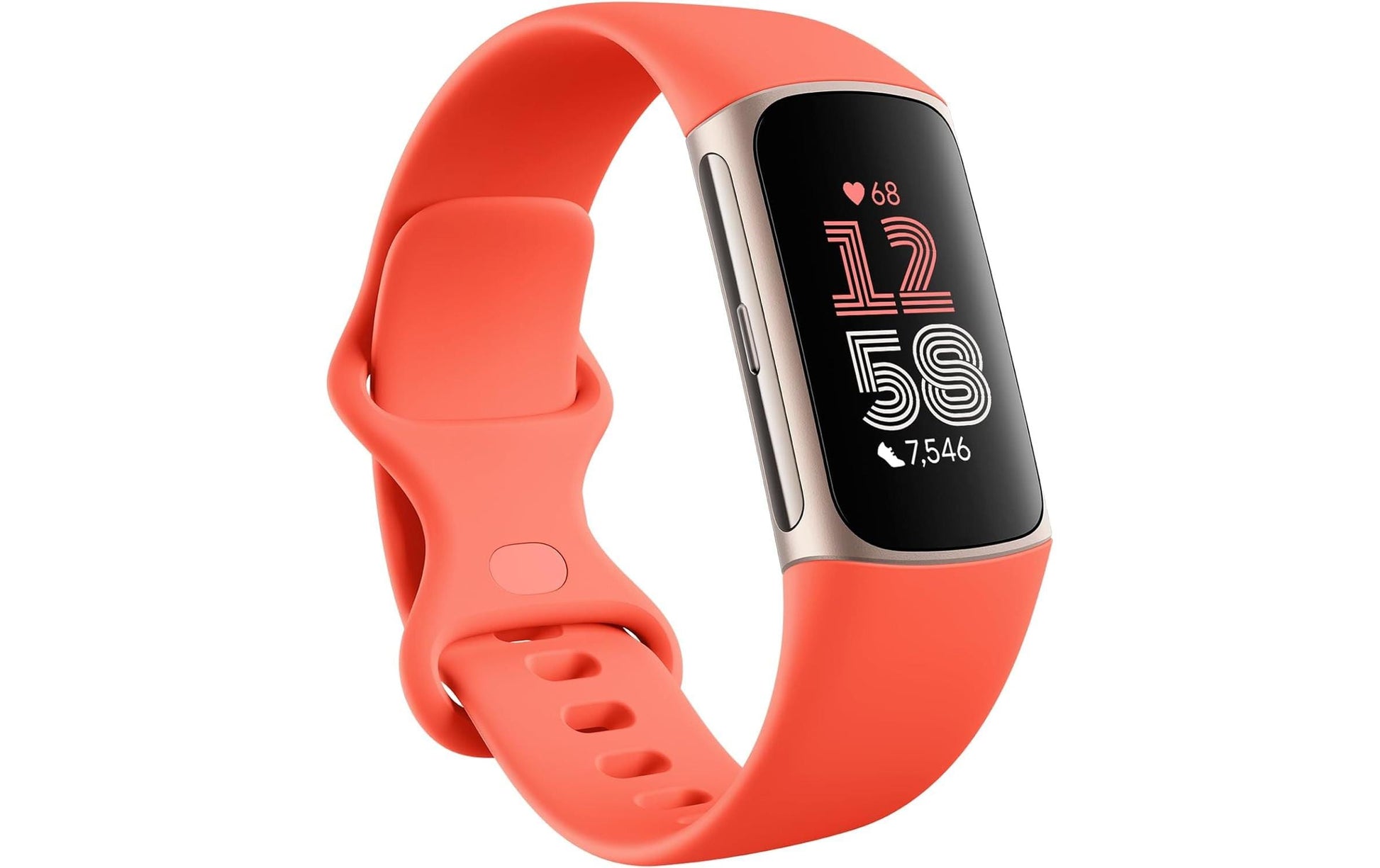 Fitbit Charge 6 – Smartwatch – 18,5 mm, GPS, AMOLED, 5 ATM, Koralle/Gold, S/L, Sportarmband